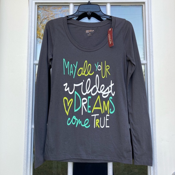 Was💲15! 💚NWT Arizona “May all your wildest dreams come true” long sleeve - Picture 14 of 14